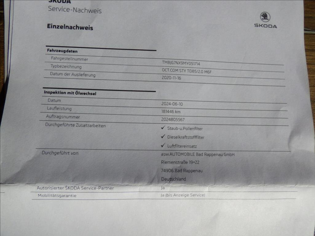 Škoda Octavia Kombi 2,0 l 85 kw