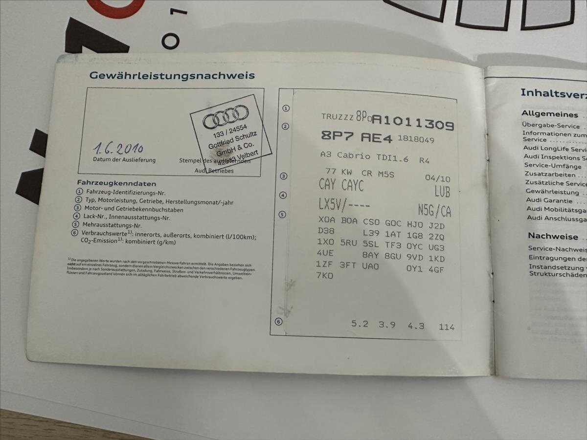 Audi A3 Kabriolet 1,6 l 77 kw