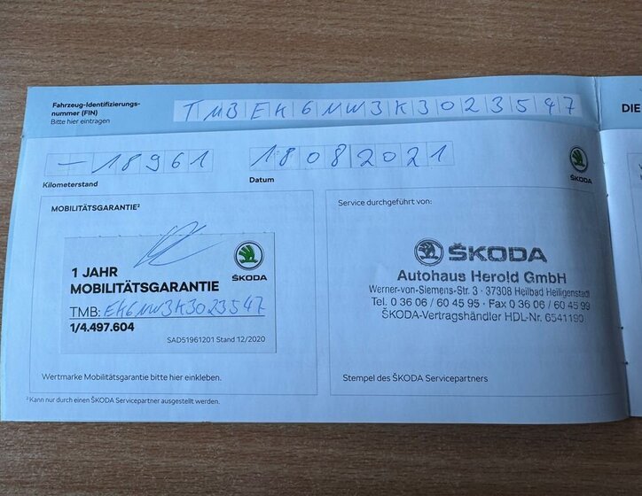 Škoda Scala Hatchback 1,5 l 110 kw