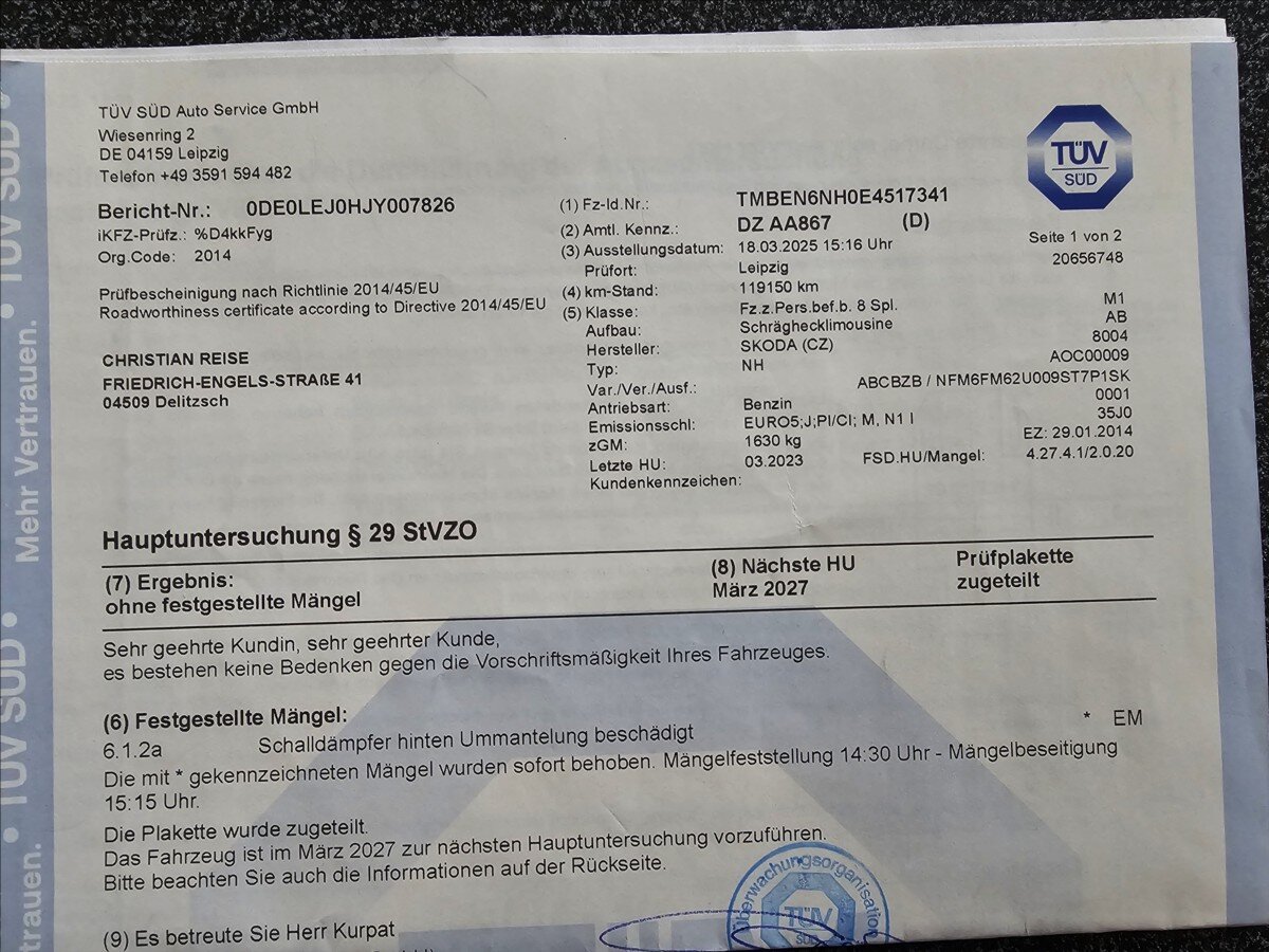 Škoda Rapid Hatchback 1,2 l 77 kw