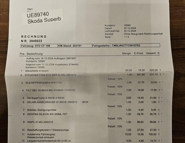 Škoda Superb Kombi 1,4 l 92 kw