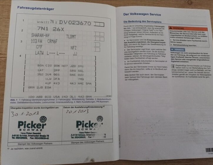 Volkswagen Sharan MPV 2,0 l 103 kw