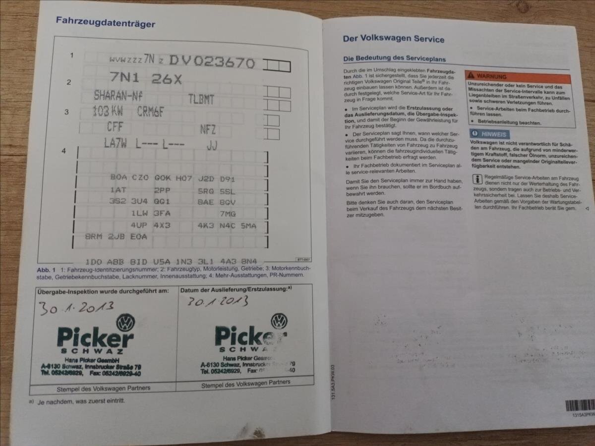 Volkswagen Sharan MPV 2,0 l 103 kw