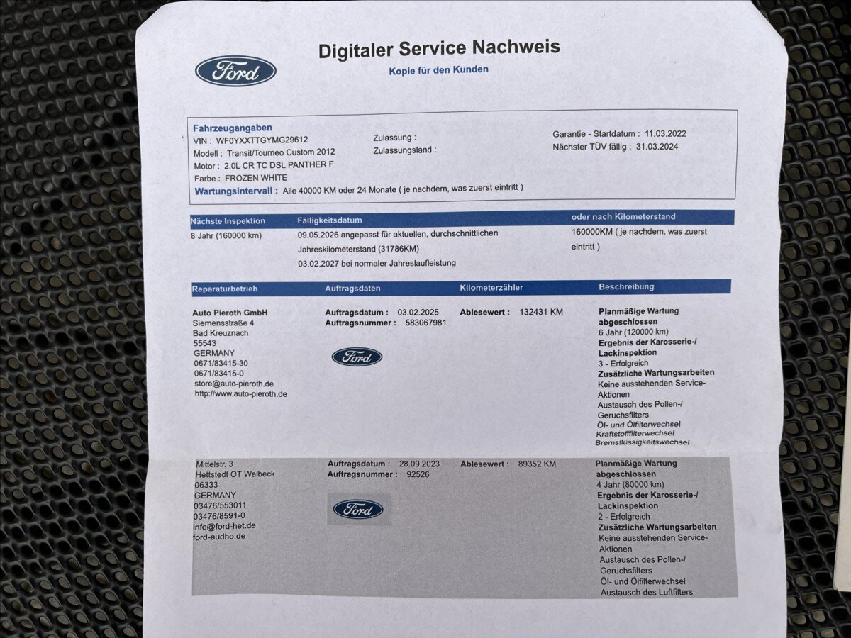 Ford Transit Custom Ostatní 2,0 l 960 kw