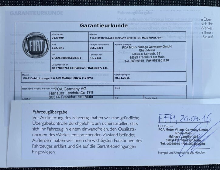 Fiat Dobló MPV 1,6 l 88 kw