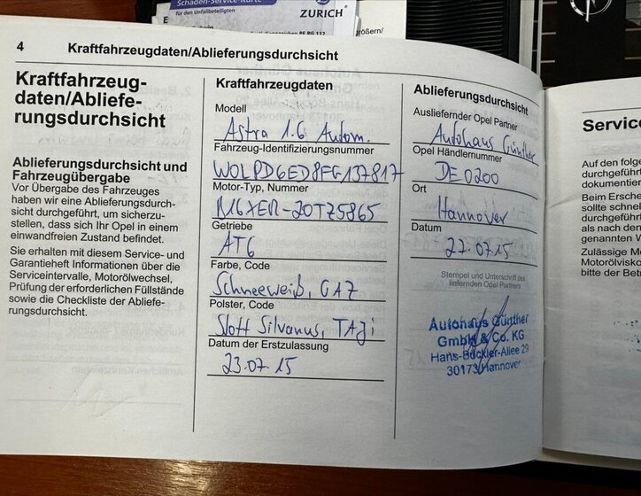 Opel Astra Hatchback 1,6 l 85 kw