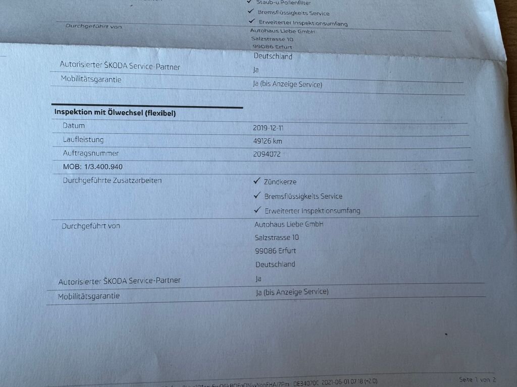 Škoda Octavia Kombi 2,0 l 162 kw