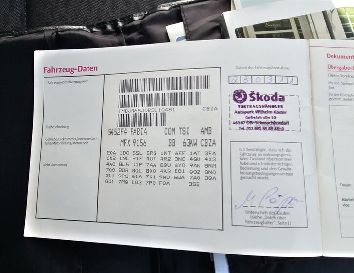 Škoda Fabia Kombi 1,2 l 63 kw