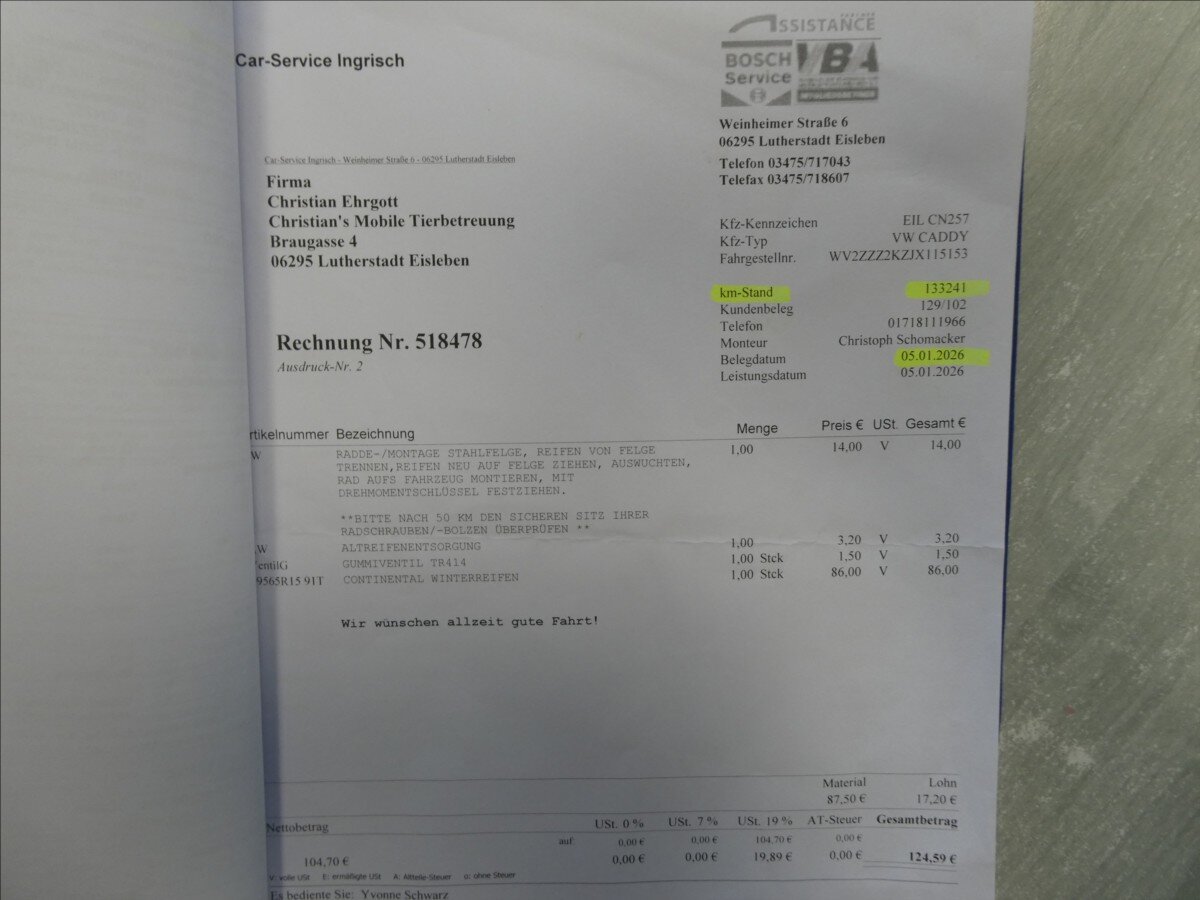 Volkswagen Caddy MPV 2,0 l 75 kw