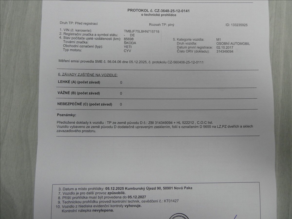 Škoda Yeti SUV / Terénní 1,2 l 81 kw