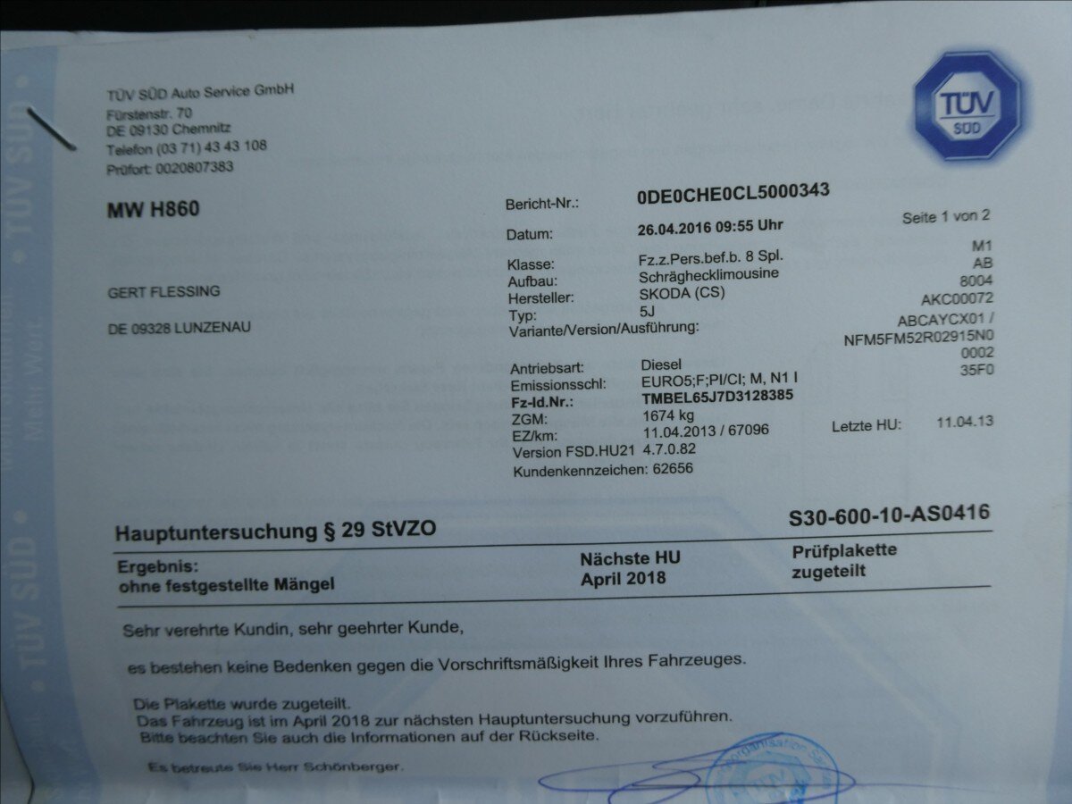 Škoda Fabia Hatchback 1,6 l 77 kw