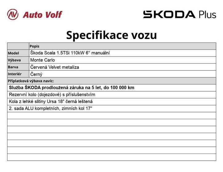 Škoda Scala Hatchback 1,5 l 110 kw
