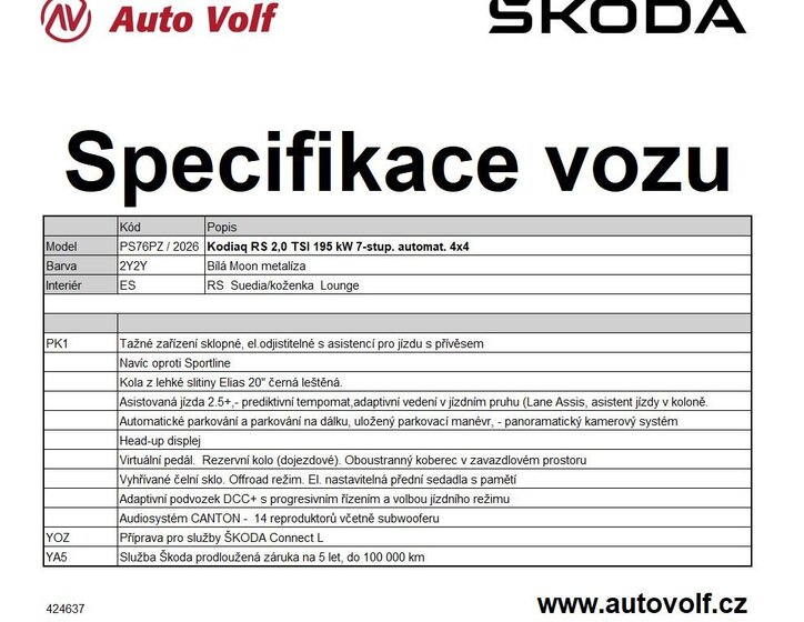 Škoda Kodiaq SUV 2,0 l 195 kw