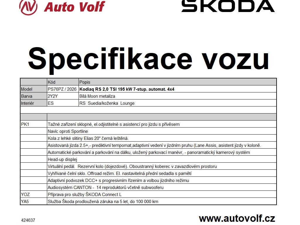 Škoda Kodiaq SUV 2,0 l 195 kw