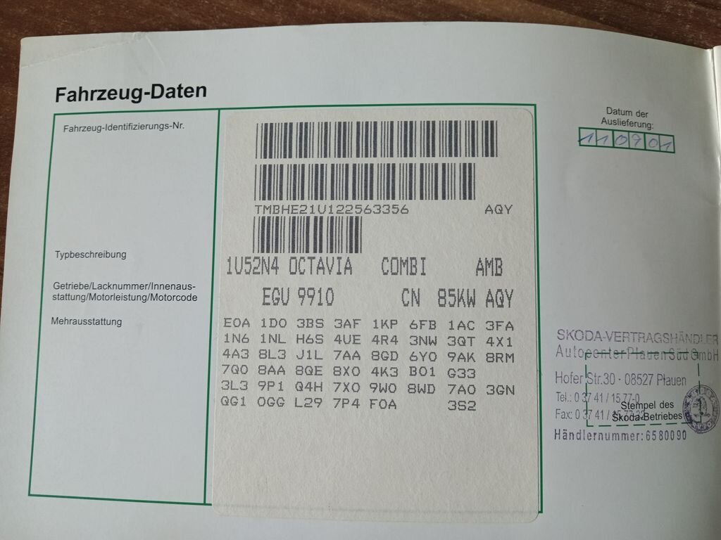 Škoda Octavia Kombi 2,0 l 85 kw
