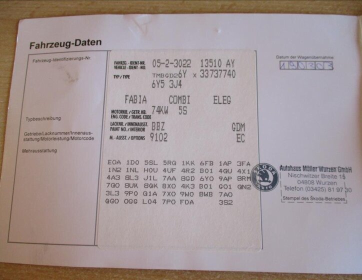 Škoda Fabia Kombi 1,4 l 74 kw