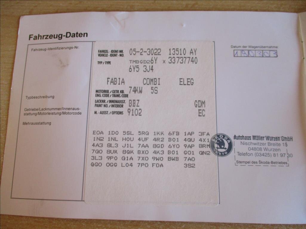 Škoda Fabia Kombi 1,4 l 74 kw