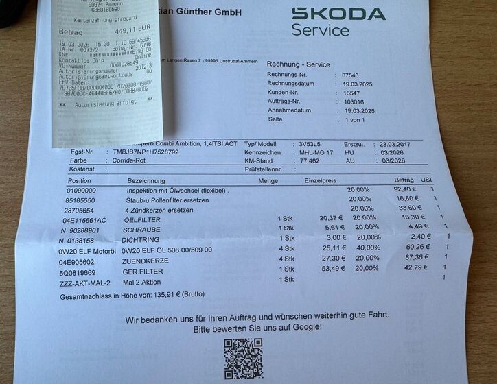 Škoda Superb Kombi 1,4 l 110 kw