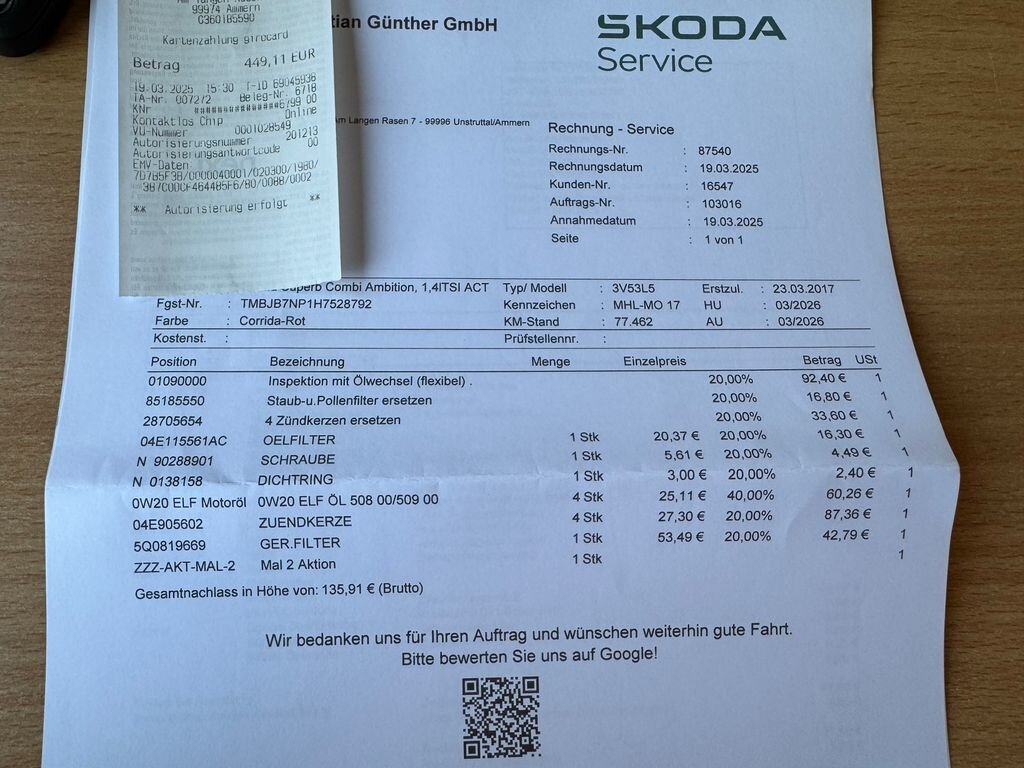 Škoda Superb Kombi 1,4 l 110 kw