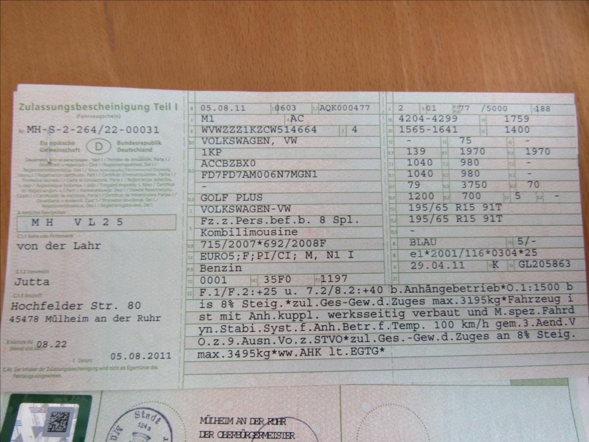 Volkswagen Golf Plus Hatchback 1,2 l 77 kw