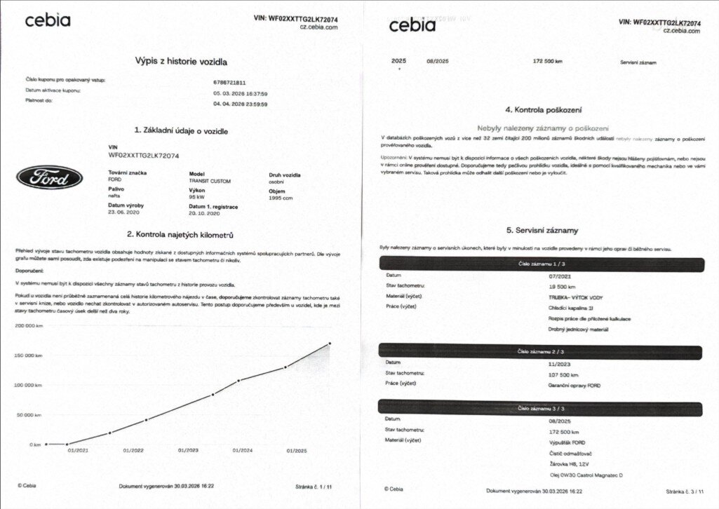 Ford Transit Custom Kombi 2,0 l 96 kw