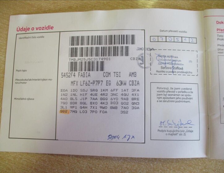 Škoda Fabia Kombi 1,2 l 63 kw