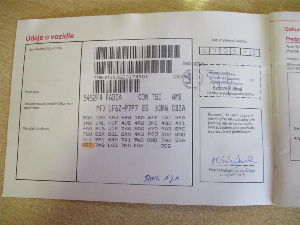 Škoda Fabia Kombi 1,2 l 63 kw