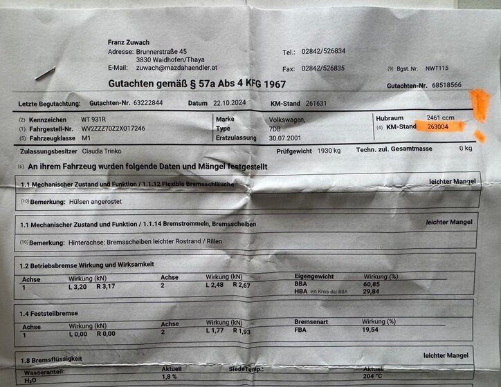 Volkswagen Transporter Kombi 2,5 l 65 kw