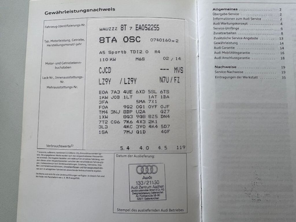Audi A5 Hatchback 2,0 l 110 kw