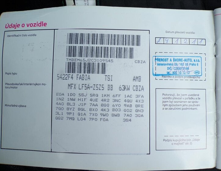 Škoda Fabia Hatchback 1,2 l 63 kw