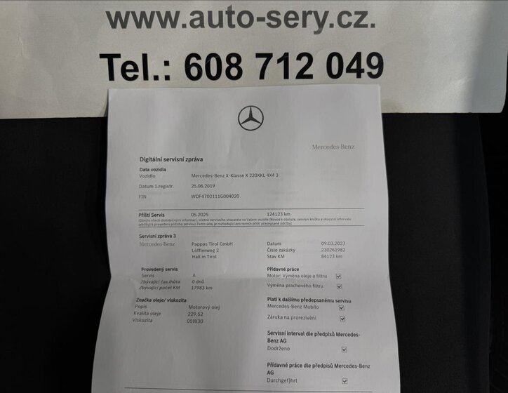 Mercedes-Benz Třídy X Pick-up 2,3 l 120 kw