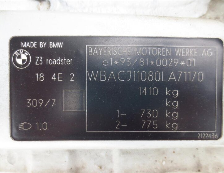 BMW Z3 Kabriolet 1,8 l 85 kw