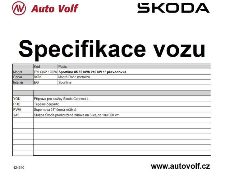 Škoda Elroq SUV 1,0 210 kw