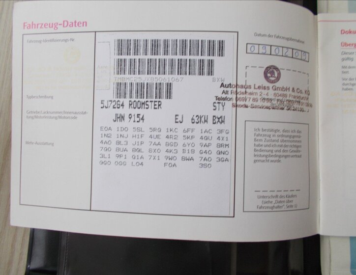 Škoda Roomster MPV 1,4 l 63 kw