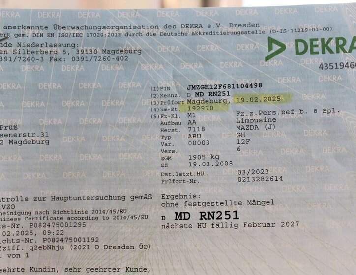 Mazda 6 Sedan / Limuzína 2,0 l 108 kw