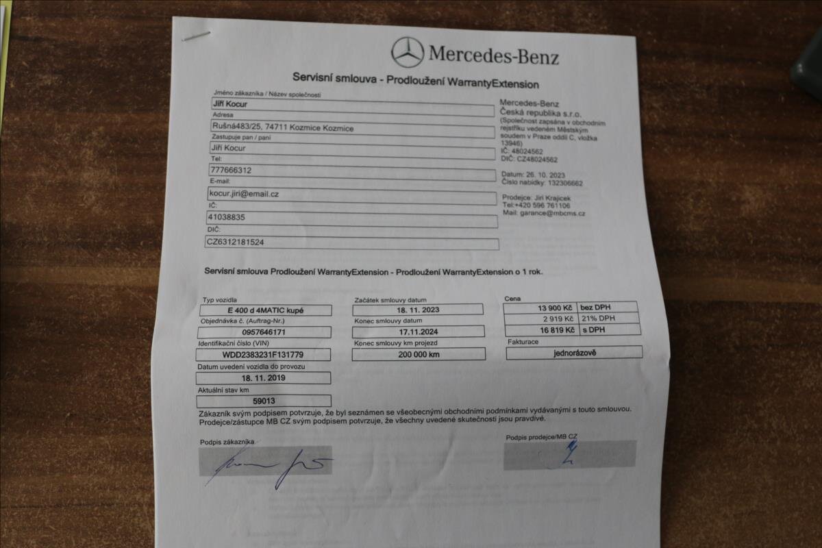 Mercedes-Benz Třídy E Kupé 2,9 l 250 kw