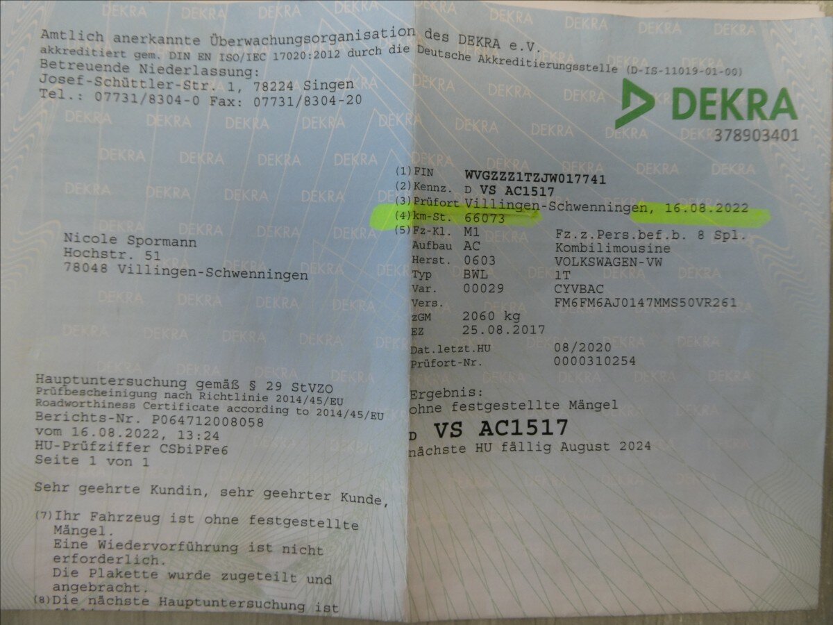 Volkswagen Touran MPV 1,2 l 81 kw