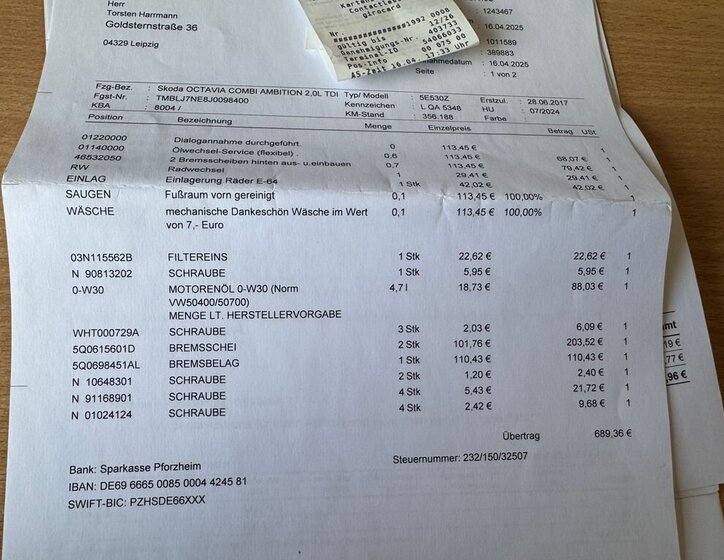 Škoda Octavia Kombi 2,0 l 110 kw