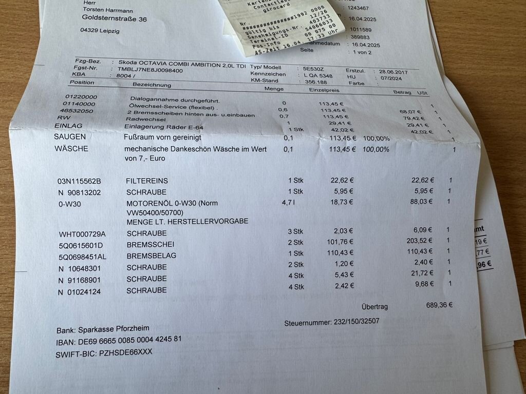 Škoda Octavia Kombi 2,0 l 110 kw