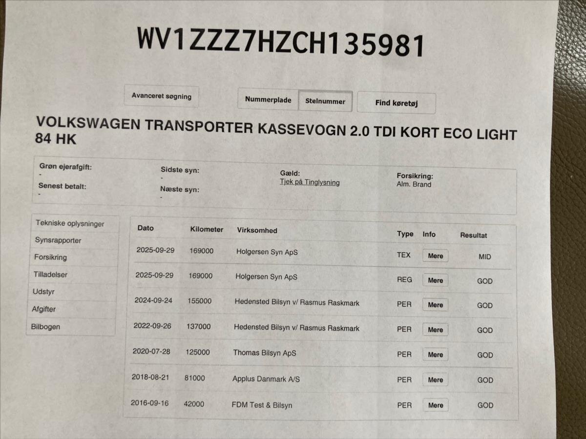 Volkswagen Transporter Ostatní 2,0 l 75 kw