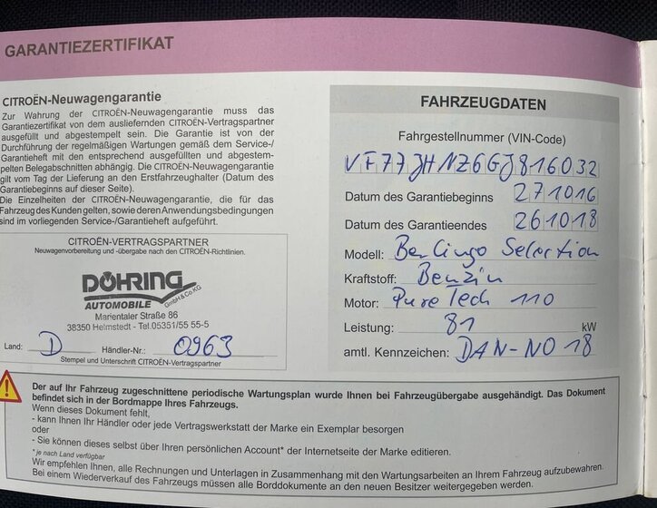 Citroën Berlingo Kombi 1,2 l 81 kw