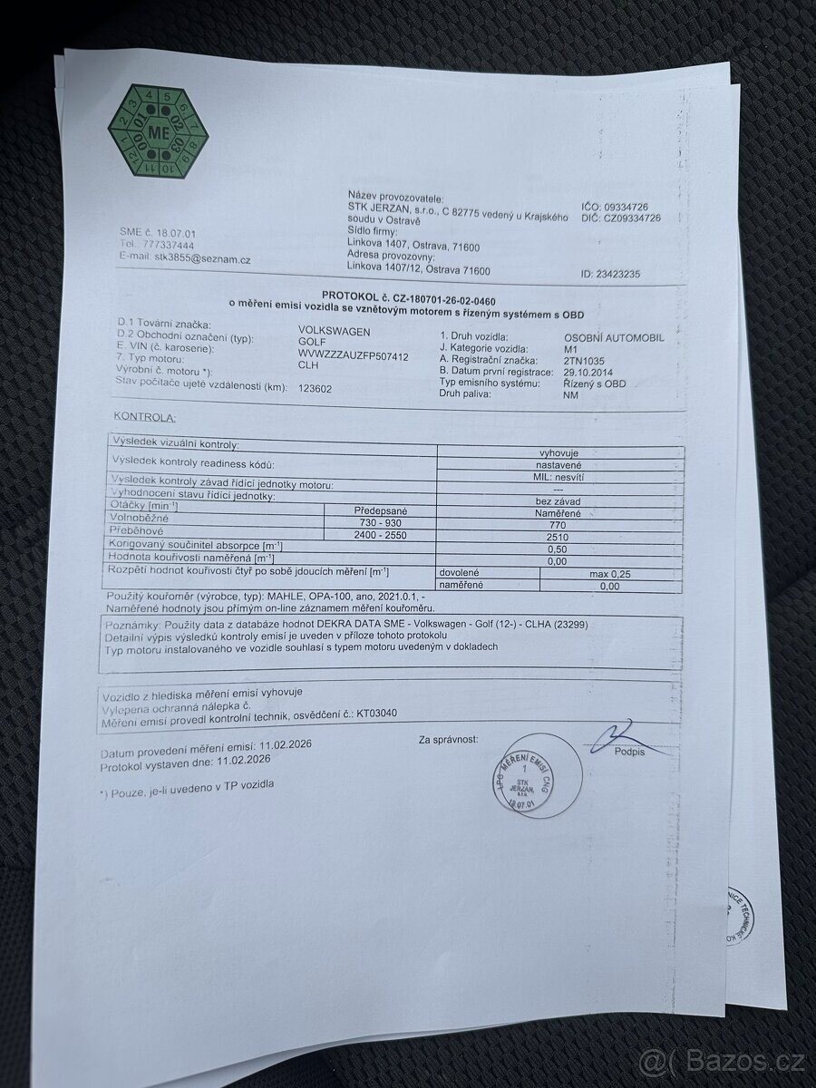 Volkswagen Golf Kombi 1,6 l 77 kw