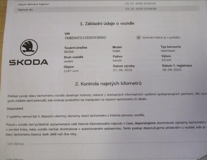 Škoda Fabia Hatchback 1,2 l 63 kw