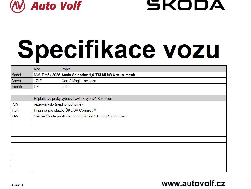 Škoda Scala Hatchback 999,0 85 kw