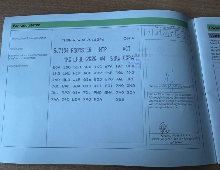 Škoda Roomster MPV 1,2 l 51 kw