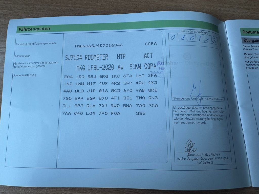 Škoda Roomster MPV 1,2 l 51 kw