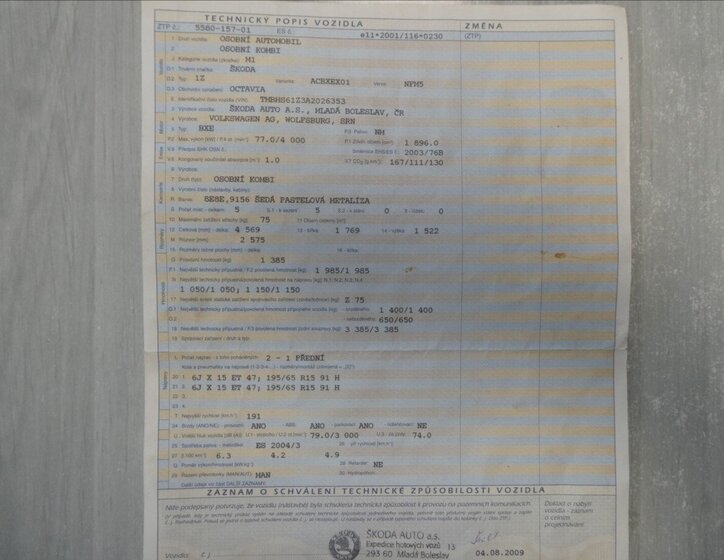 Škoda Octavia Kombi 1,9 l 77 kw