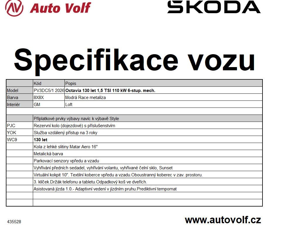 Škoda Octavia Liftback 1,5 l 110 kw