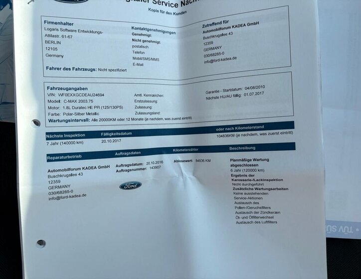 Ford C-MAX Kombi 1,8 l 92 kw