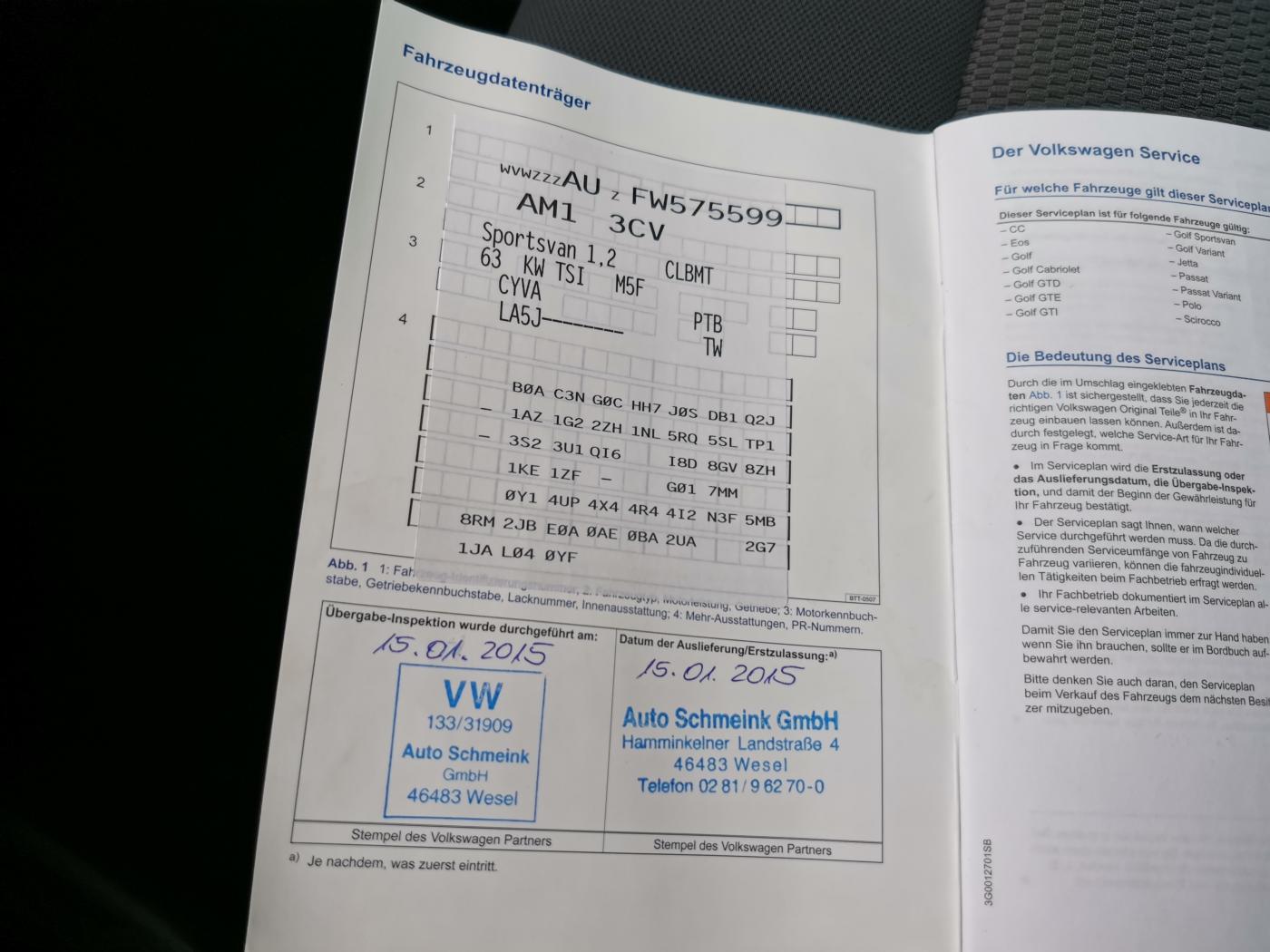 Volkswagen Golf Sportsvan Kombi 1,2 l 63 kw